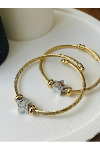 Mor Takı Yıldız Charm Detaylı Bileklik Altın - Gold