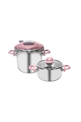 Karaca Perfect Pink 4+6 Lt Düdüklü Tencere Seti