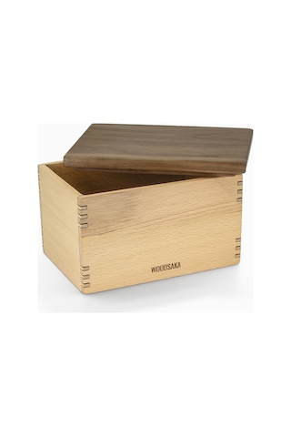 Woodsaka Model 3 Mutfak İçin Saklama Kabı Gürgen Ceviz
