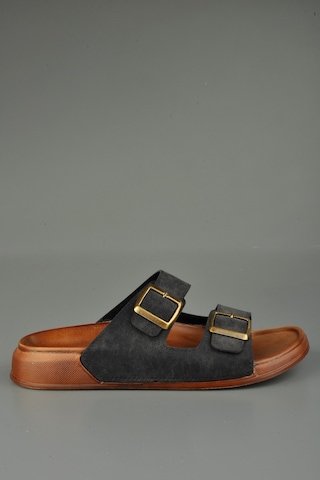 Unisex Rahat Ortopedik Kemerli Terlik Siyah