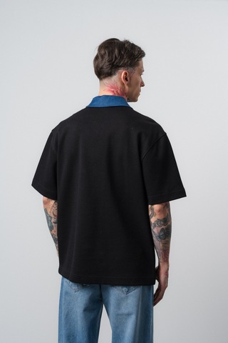Respire Erkek Origin Nakışlı Polo Yaka Regular Fit T-shirt Siyah