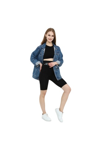 Light Black 2 Beden Sıkılaştırıcı - Doğum Sonrası - Kısa Korse Şort Çift Katlı Korse Siyah