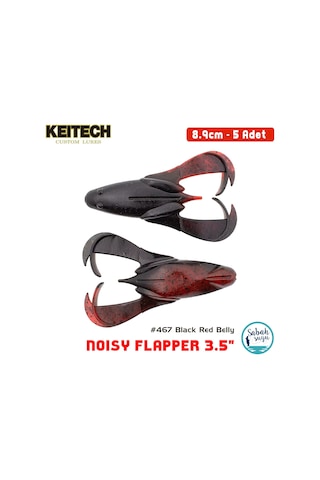 Keitech Noisy Flapper 8.9cm 3.5" 467 Black Red Belly Silikon Kurbağa