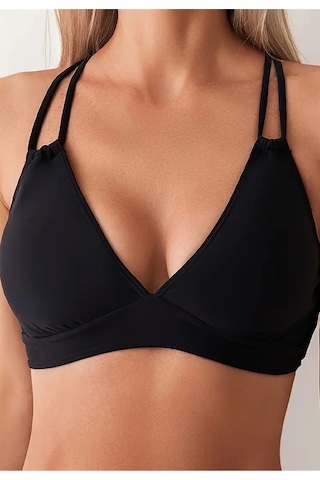 Angelsin İki Ayarlanabilir Askılı Bikini Üstü Çıkartılabilir Kaplı Siyah