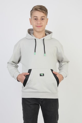 Kapüşonlu Kanguru Cepli 2 İplik Mevsimlik Erkek Çocuk Sweatshirt-90920 Gri