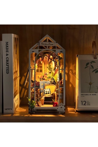 Rolife Tgb06 Garden House Kitap Köşesi Book Nook Dıy Minyatür Maket Model Seti Mini Dollhouse 3d Model Kit Detaylı Dekoratif Hobi Seti 3d Puzzle Tiny House