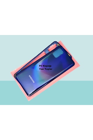 Samsung Galaxy A31 A315 Uyumlu Full Kasa Arka Kapak Batarya Kapağı - Mavi Çok Renkli