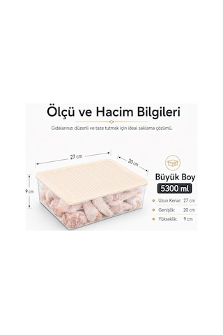 Derin Dondurucu Plastik Büyük Saklama Kabı Seti, 5300ml, Buzluk Düzenleyici Şeffaf Kap, Buzdolabı Gıda Erzak Kapa Diğer