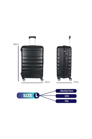 Vegmann Delphin Siyah Büyük Boy Valiz