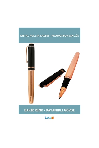 Şık Bakır Renk Metal Roller Kalem 17 Cm Uzunluk Çok Renkli