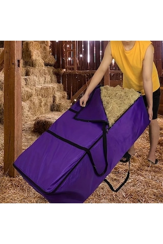 Elmpaly 1 Adet Büyük Kapasiteli Çuval Yemlik Ot Besleyici Koyun Keçi İnek Sığır 45 23 14 İnch Mor