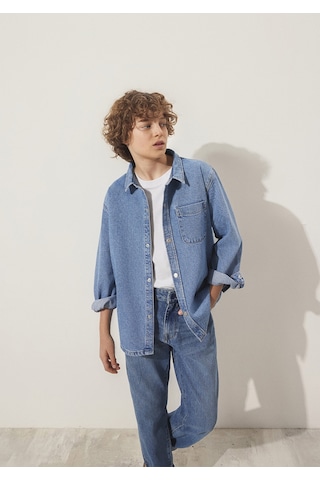 Mavi - Bob 90lar İndigo Mavisi Jean Gömlek 6210000-86709 Mavi