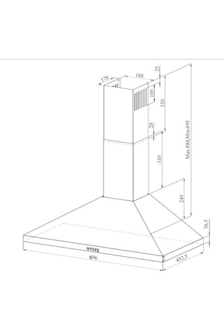 GL General GLD-003S 60 CM Siyah Cam Ankastre Davlumbaz