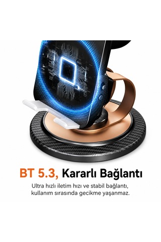 Bluetooth 5.3 Hoparlörlü & Bluetoothsuz Kullanımlı 360 Döner Telefon Tablet Tutucu Stand