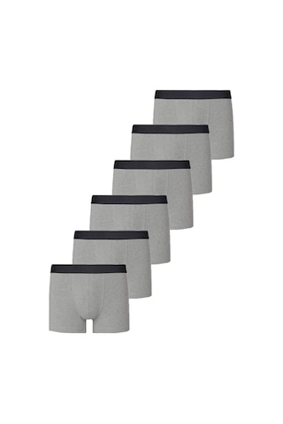 Nacar Store Erkek Boxer Pamuklu Likralı 6'lı Paket Gri