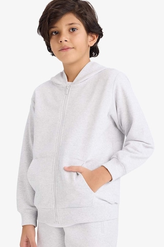 Defacto Erkek Çocuk Kapüşonlu Pike Fermuarlı Sweatshirt B6503a826spgr157 Gri-gr157