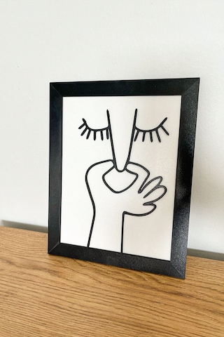 Modern Siyah Çerçeveli Ahşap Tuvalet & Banyo Tablosu 25x20 Cm