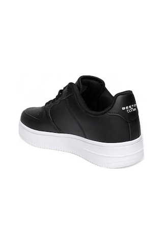 Best Of 042-26 Deri Anatomik Bağcıklı Erkek Sneaker Siyah Beyaz Siyah