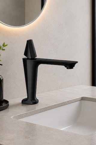 Vıta Kısa Lavabo Bataryası Mat Sıyah Mat Siyah