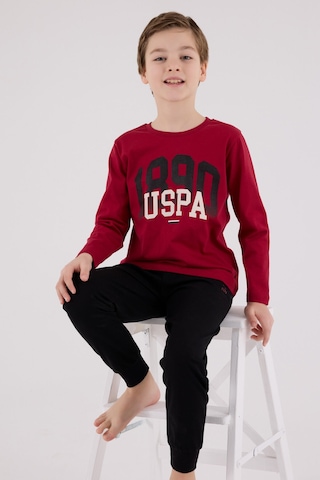 U.S. Polo Assn. U.s. Polo Assn Erkek Çocuk Bordo Pijama Takımı Us2203-c-v2