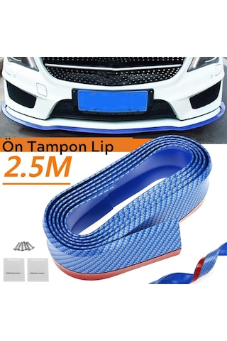 Hmngoakkllby Mavi 2,5 Metre Araba Oto Ön Tampon Koruyucu Kauçuk Pratik Tampon Şerit Bant Döşeme Kiti Akllhmng
