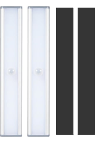 Fortunelane 30 Led Manyetik Şarjlı Akıllı Işık Şeridi, Hareket Sensörü, 120 Derece, Beyaz, 2 Adet Beyaz