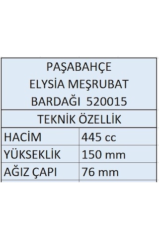 Paşabahçe Elysia Meşrubat Bardağı 12'Li 520015