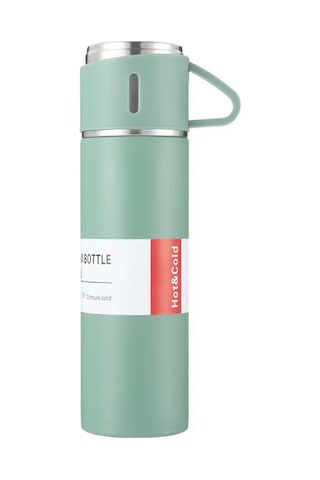 Lemestar 304 Paslanmaz Çelik Termos Bardak, 12 Saat Isı Saklama, Sızıntı Engeli, 500ml, Ev/ofis/doğa İçin, Yeşil Kutu Yok Gri