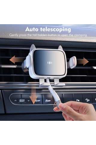 Geeroyoo Otomatik Açılış-kapama Araç Vantilatörlü Kablosuz Şarj Cihazı, 15w Hızlı Şarj, 4.7-7 İnç Telefonlar İçin Navigasyon Tutucusu Siyah Siyah