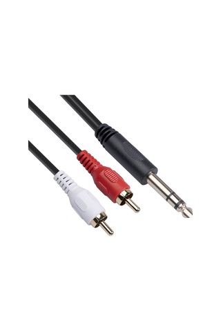 Cbtx Erkek Çift RCA Erkek Stereo Ses Adaptörü Kablosu 6.35MM 1.5 Metre