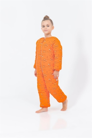 Kız Erkek Çocuk Kalın Elyaf Dolgulu Premium Kalite 2.5 Tog Desenli Uyku Tulumu Turuncu
