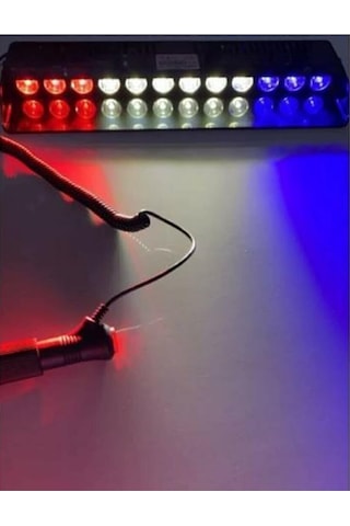S12 Çakar Vantuzlu Çakmaklık Girişli 12 Ledli Kırmızı-beyaz-mavi 10 Modlu Profesyonel Çakar Çok Renkli