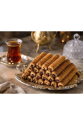 Yumuşak Susamlı Hurma Rulosu Bol Susamlı, Doğal Hurma Dolgulu, Geleneksel Lezzet 1 Kg