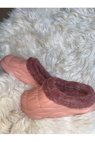 Akınal Bella Ortopedik Ultra Yumuşak Yünlü Unisex Ev Terliği Somon