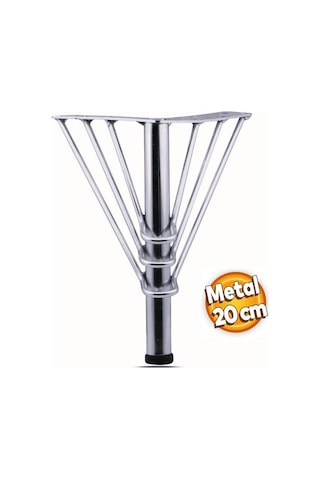 Telli Lüks Mobilya Kanepe Sehpa Tv Ünitesi Koltuk Ayağı 20 Cm Krom Gümüş Metal Baza Ayak 4 Adet Gümüş
