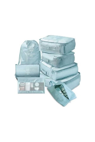 Dancemonkey 8 Parça Valiz Düzenleyici Seti Seyahat Saklama Çantası01 Altın Altın