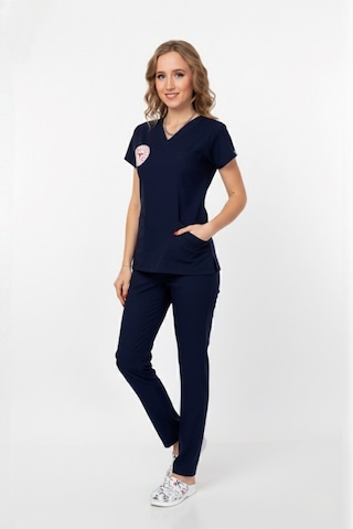 Unisex Lacivert Hemşire Scrubs Üniforma Takım Patriot Blue Sağlık Bakanlığı Yeni Yönetmeliğe Uygun Lacivert