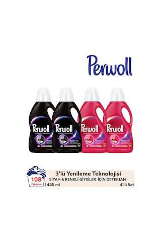 Perwoll Hassas Bakım Sıvı Çamaşır Deterjanı 4'lü Set 108 Yıkama 2 X 1,5 L Siyah + 2 X 1,5 L Renkli Yenileme set-hnkdtj-193-5700