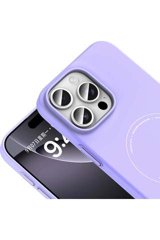 Maks Technology iPhone Uyumlu 16 Pro Kılıf M-safe Şarj Özellikli Kamera Korumalı Mkst Elio Sert Pc Kapak - Lila