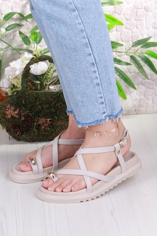 Fort 099-103 Fls Toka Detaylı Parmak Arası Kadın Sandalet Ten