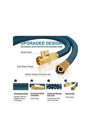 Reedark Genişleyebilir Bahçe Hortumu - 7.5/15m Esnek, Pratik, Nozullu Zemin, Bahçe, Evcil Hayvan