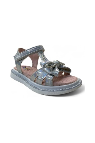 516 Kız Çocuk Okul Öncesi Taşlı Sandalet Gümüş