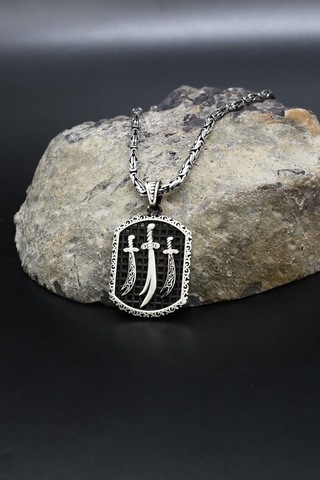 Hz. Ali Zülfikar Kılıcı 925 Ayar Gümüş Kolye Kral Zincir 2mm 902420 Gümüş