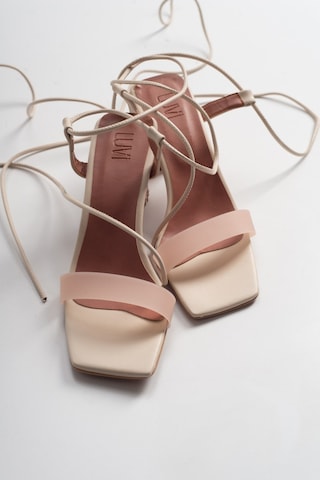 Luvishoes 801 Ten Cilt Topuklu Kadın Sandalet Ten Rengi