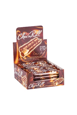 Choc N Roll Kakao Kaplamalı Fındık Kremalı Roll Gofret 16 Gr. 24 Adet (1 Kutu)