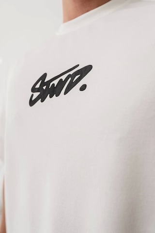 Suma Beyaz Erkek Oversize Baskılı T-shirt Xl Beden