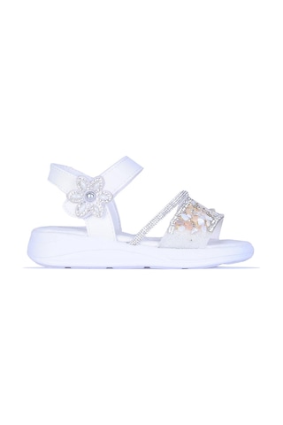 Skuaiter Skuaıter 8110 Barbie Taşlı Kız Çocuk Sandalet Beyaz