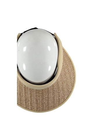 Uv Korumalı 50 Faktör Kadın Hasır Vizör Şapka Örgü Tasarım Vizör Açık Kahve Açık Kahverengi