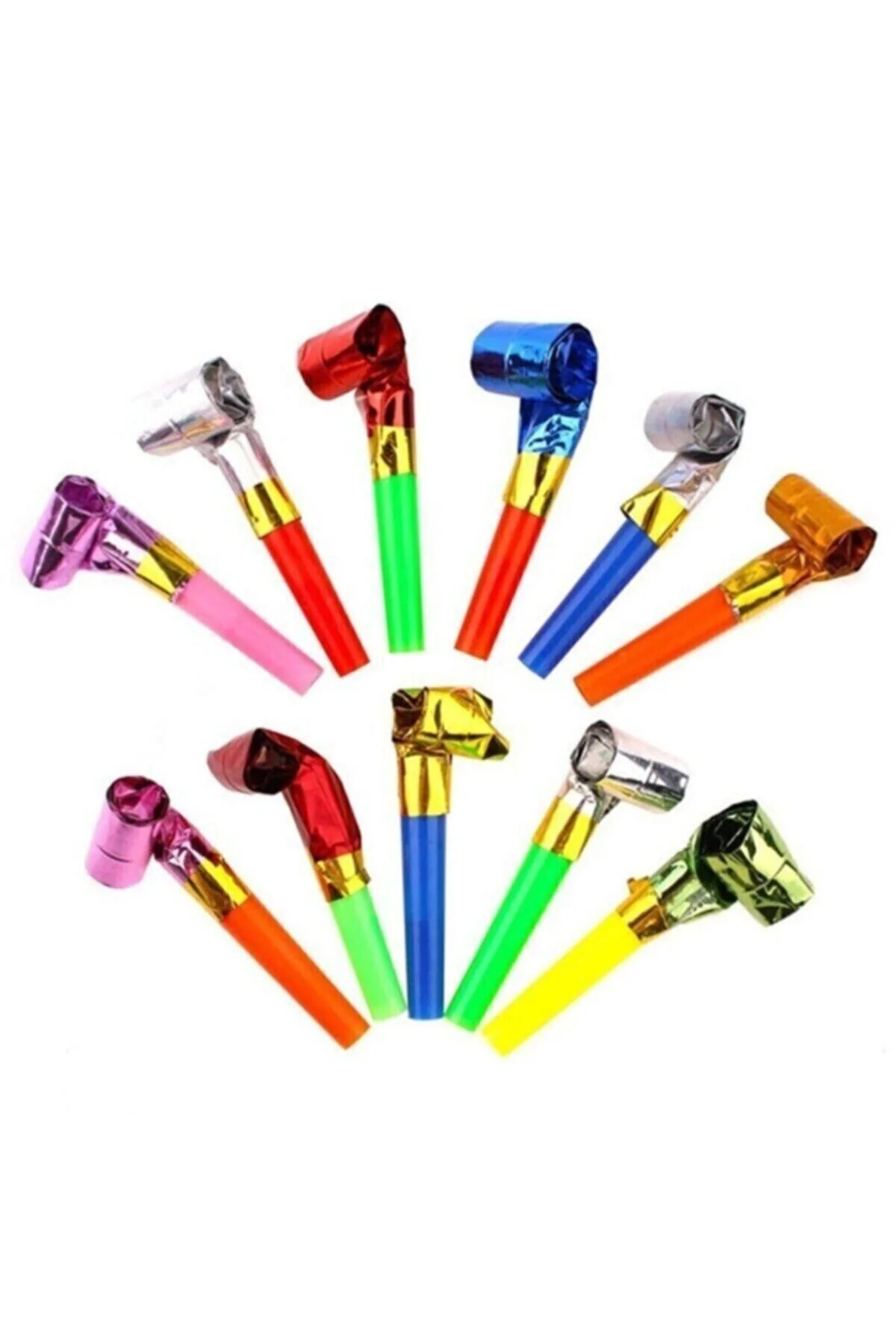 50 Adet Yılbaşı Uzayan Düdük Kaynana Dili Rengarenk Parti Ve Doğum Günü Düdüğü "