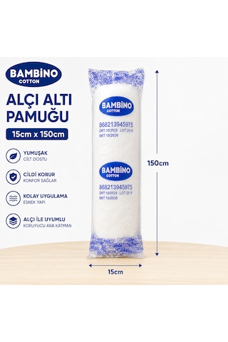 Bambino Alçı Altı Pamuğu 15cm 150cm 5 Adet